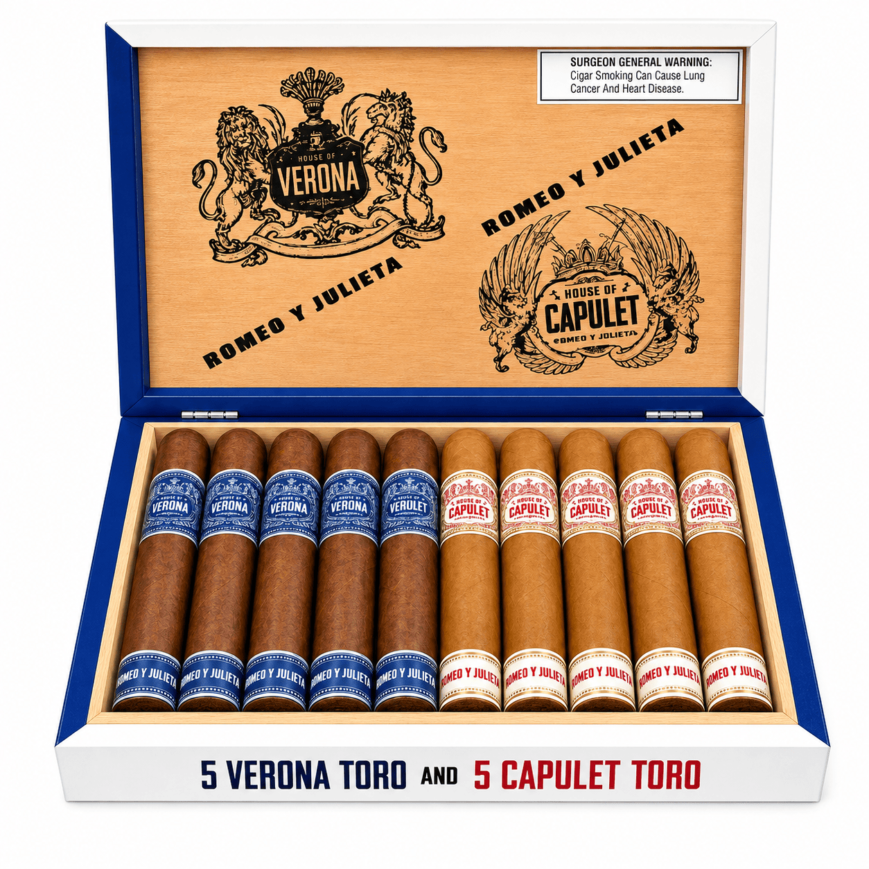 Romeo Y Julieta Capulet Famous Verona Assortment Toro 10ct